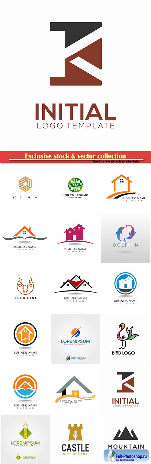 Logo vector template business set # 40