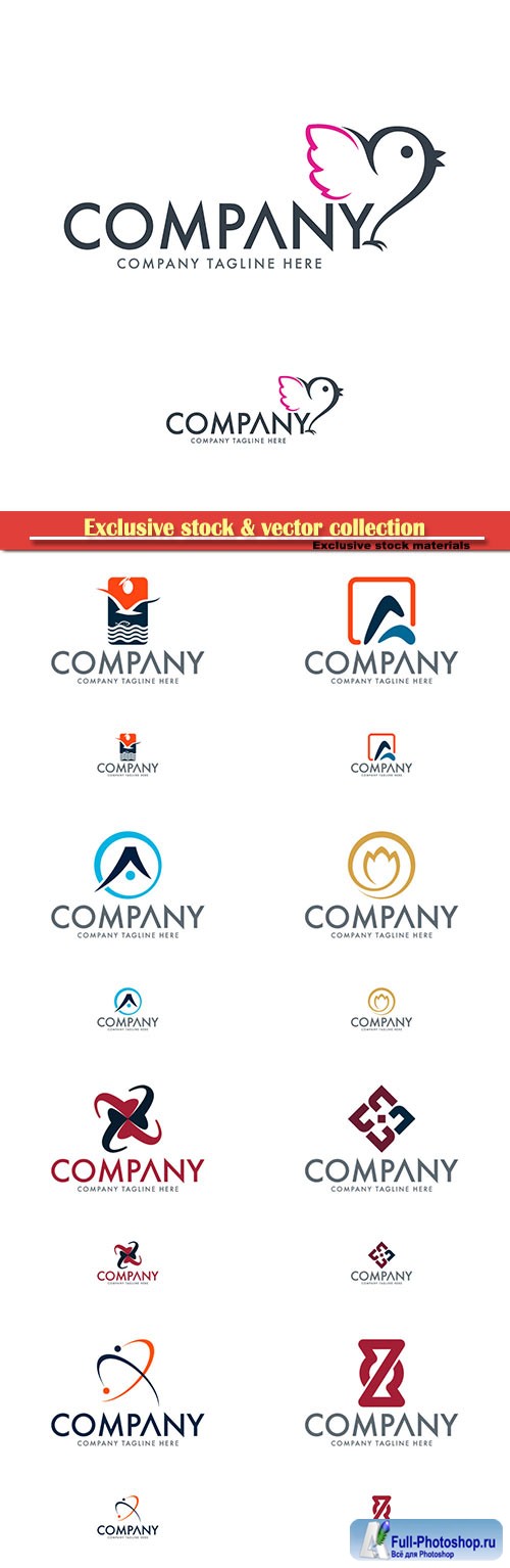 Logo vector template business set # 63