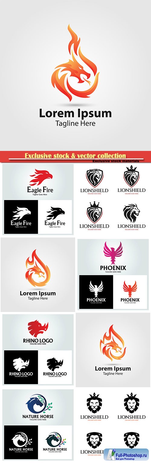 Logo vector template business set # 58