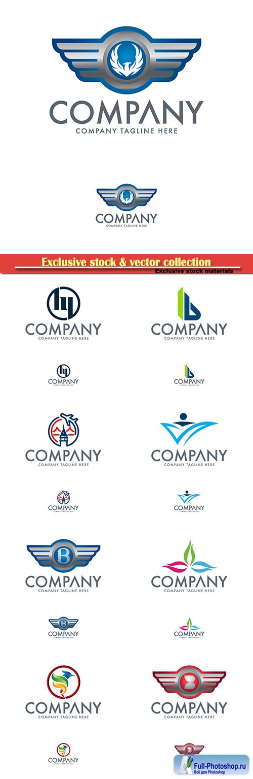 Logo vector template business set # 72