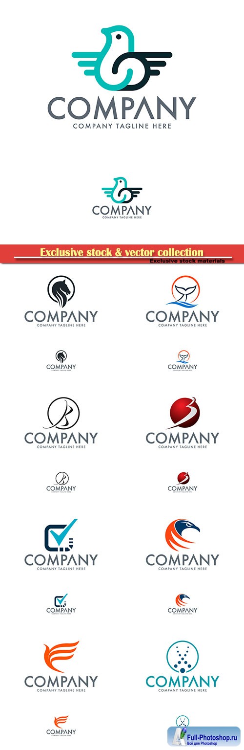 Logo vector template business set # 70