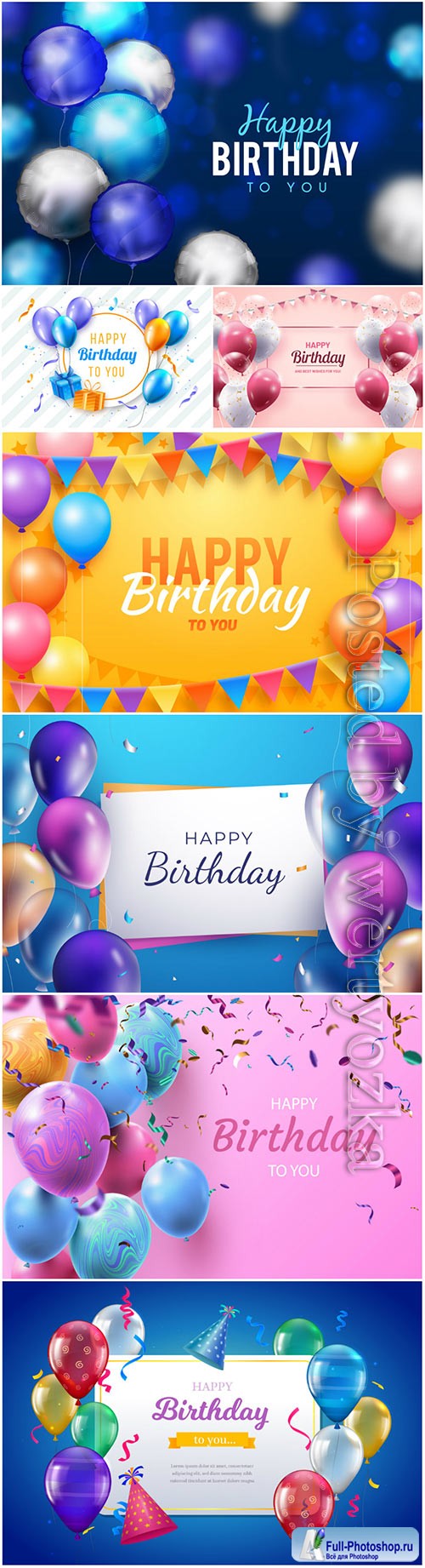 Happy birthday vector backgrounds