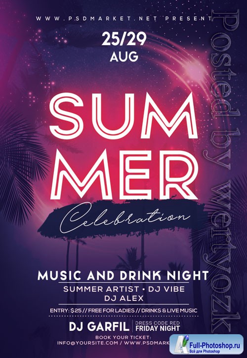 Summer celebration - Premium flyer psd template