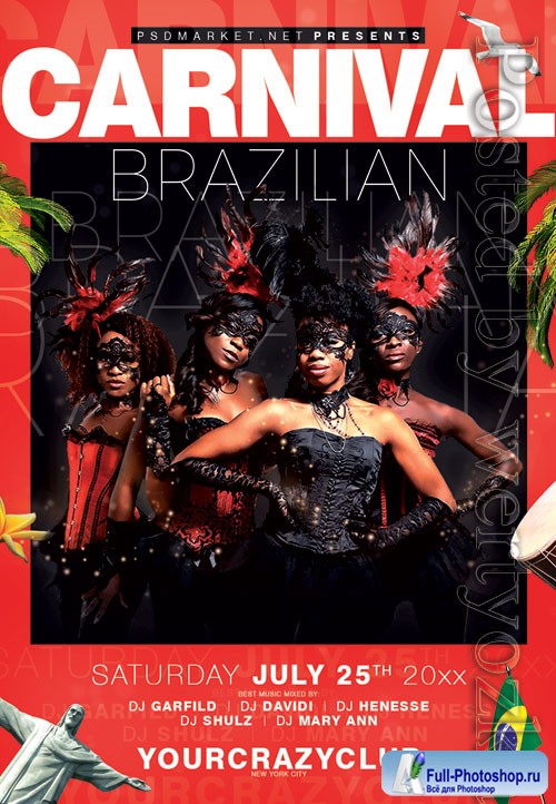 Brazilian festival - Premium flyer psd template