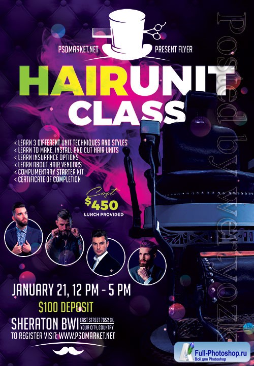 Hair unit class - Premium flyer psd template