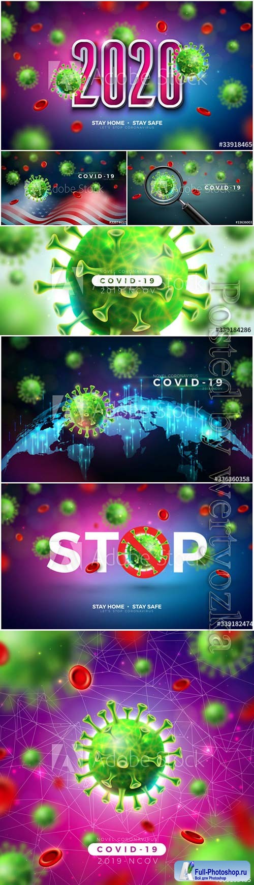 Stay home, stop coronavirus vector design