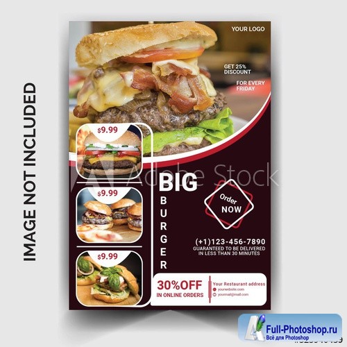 Restaurant burger flyer template