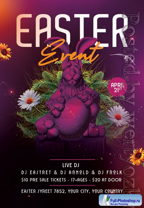 Easter event party - Premium flyer psd template