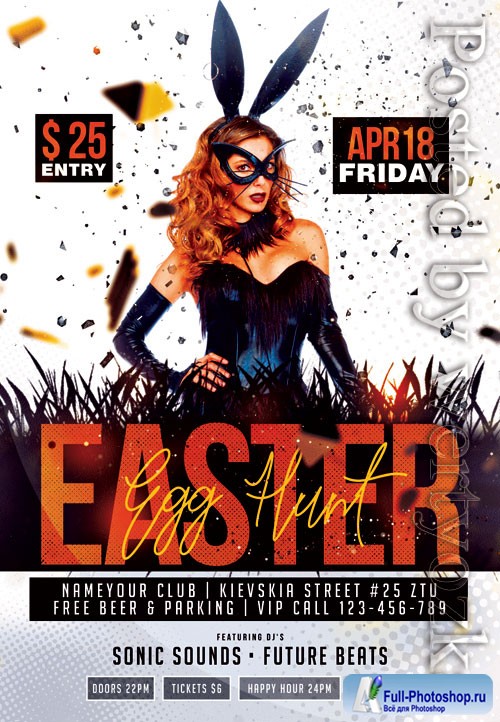 Easter egg hunt event - Premium flyer psd template