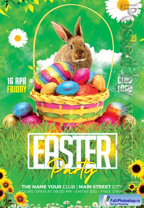 Easter party event - Premium flyer psd template