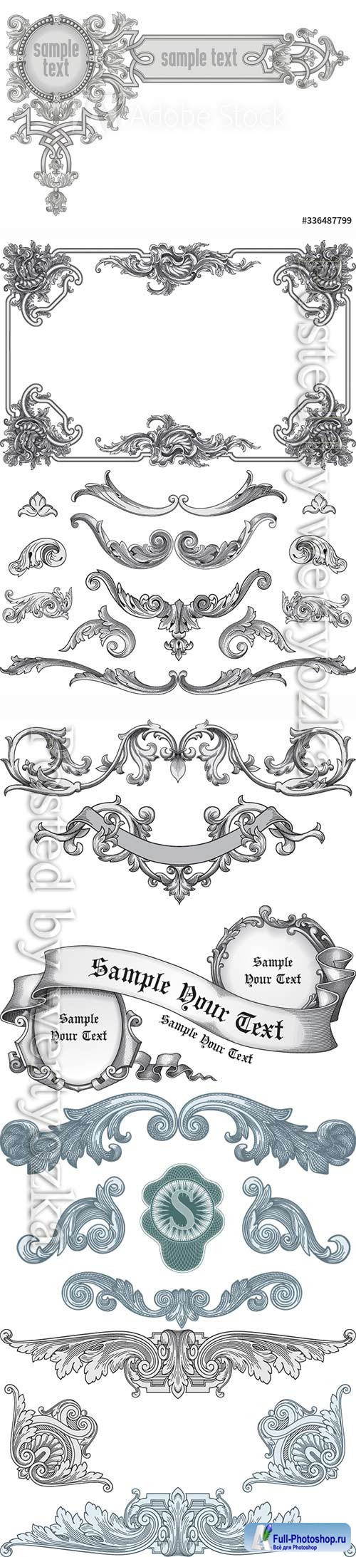 Vintage frame corner, design element vector