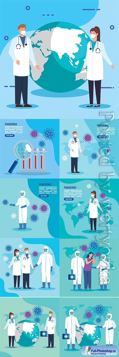 COVID 19, Coranavirus vector illustration sets # 11