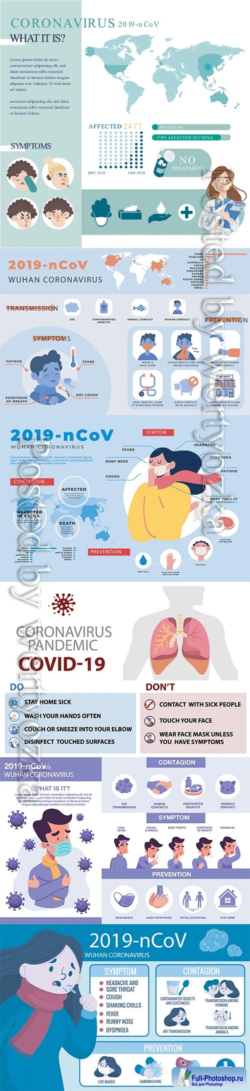 COVID 19, Coranavirus vector illustration sets # 8