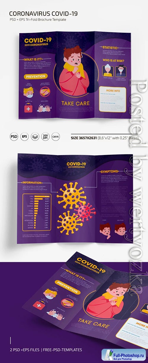 Coronavirus Tri fold Template - Premium flyer psd template