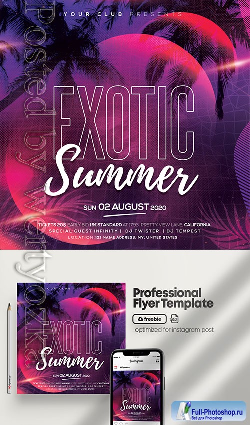 Exotic Summer Party - Premium flyer psd template