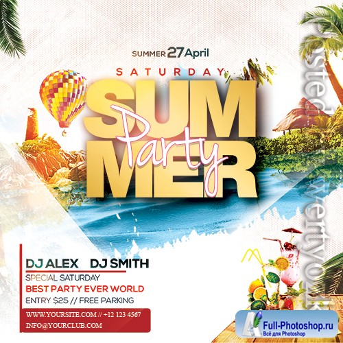 Summer Party2 - Premium flyer psd template