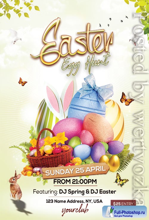 Easter Egg Hunt2  - Premium flyer psd template