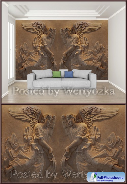 3D psd background wall angels