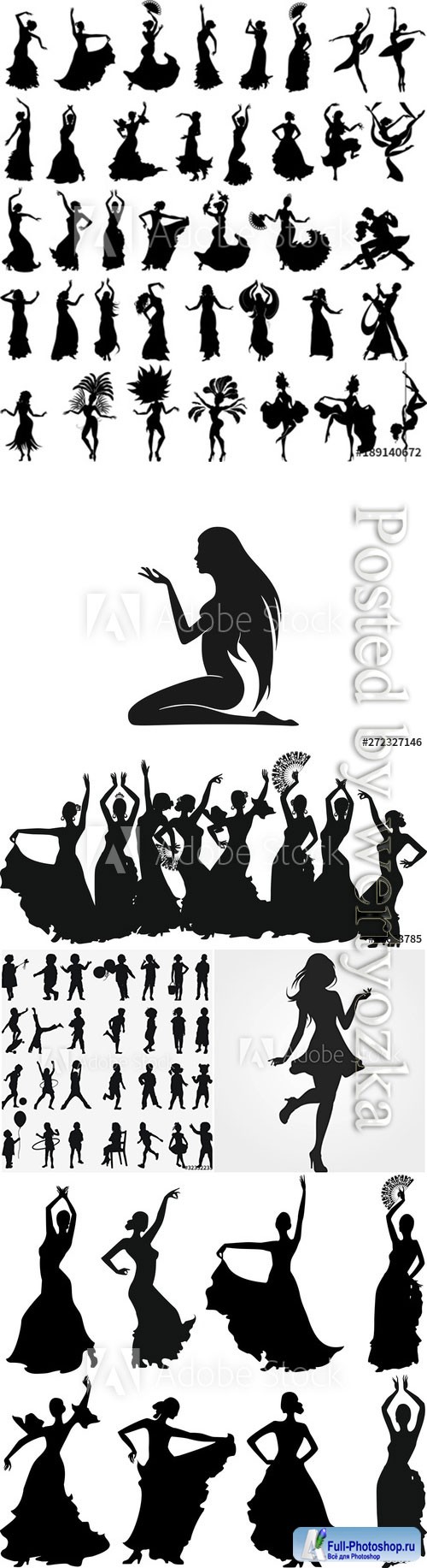 People silhouettes in vector