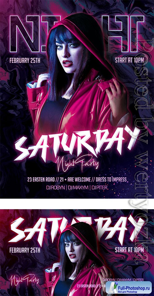 Saturday Party - Premium flyer psd template