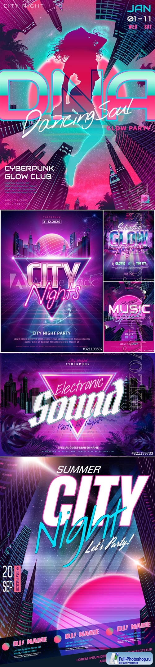 Vector music night poster