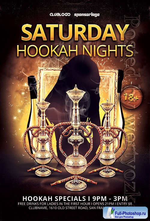 Hookah Nights - Premium flyer psd template