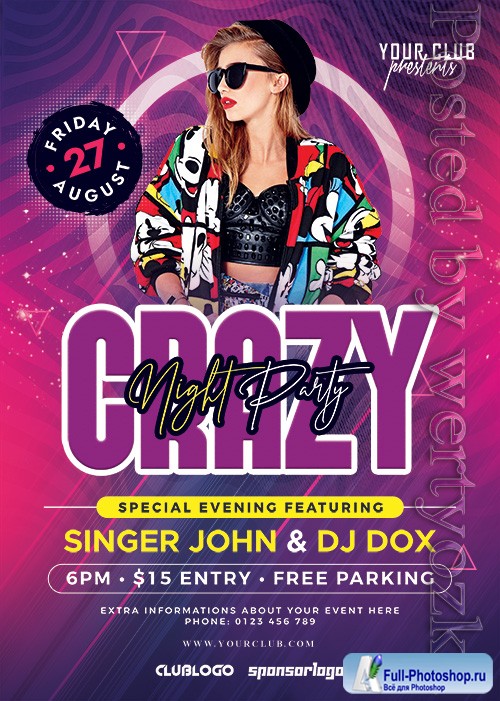 Crazy Night Party - Premium flyer psd template