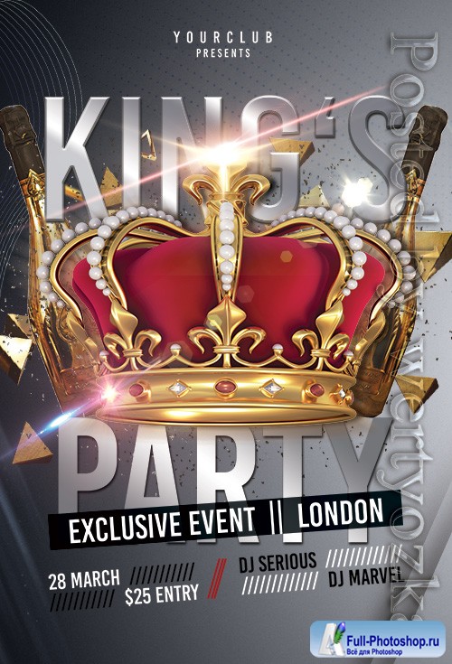 Kings Party - Premium flyer psd template