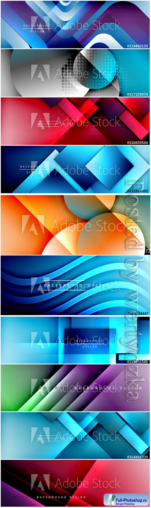 Geometric abstract background 3D effects vector illustrations