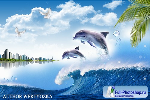 Dolphins multilayer PSD source with 3D effect