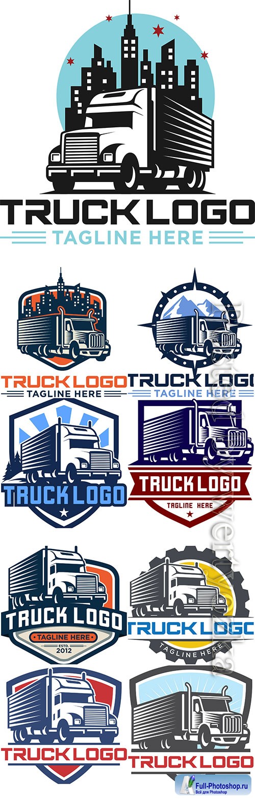 Truck logo collection vector illustration