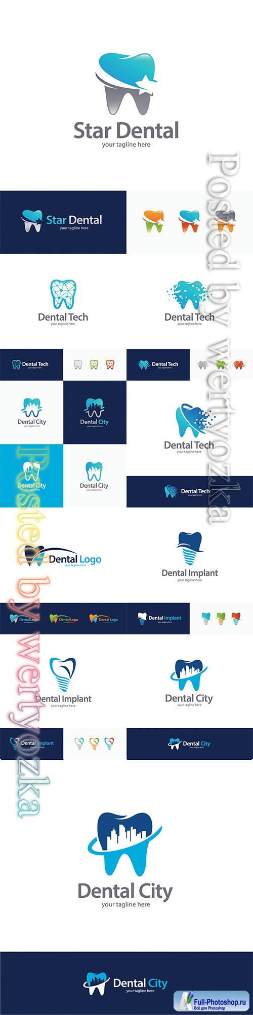 Dental logo collection vector illustration