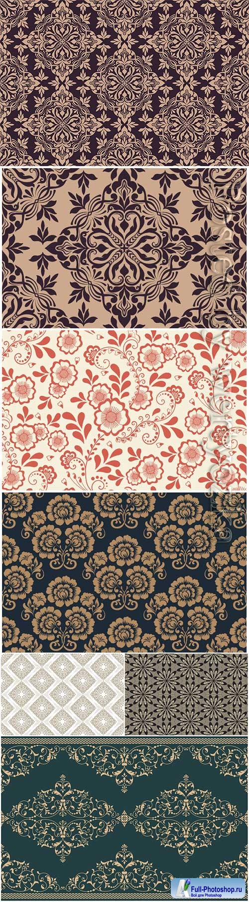 Vector floral seamless pattern element arabian style