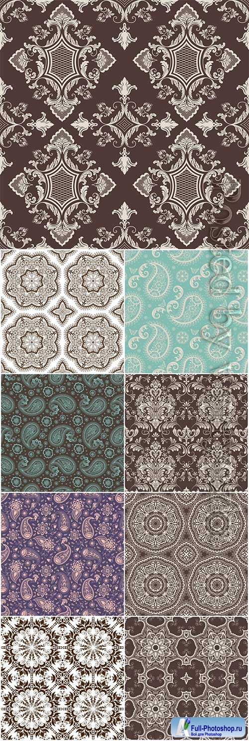 Floral seamless vector pattern background in arabian style