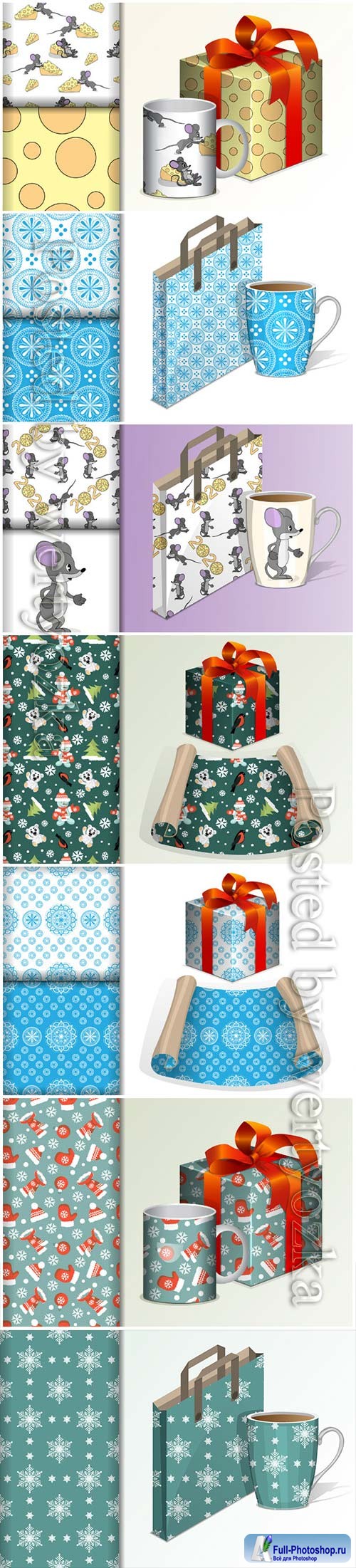 Seamless background paper roll and gift and mock up