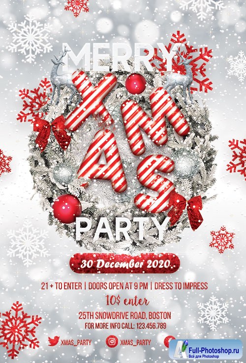 Merry XMAS Party - Premium flyer psd template