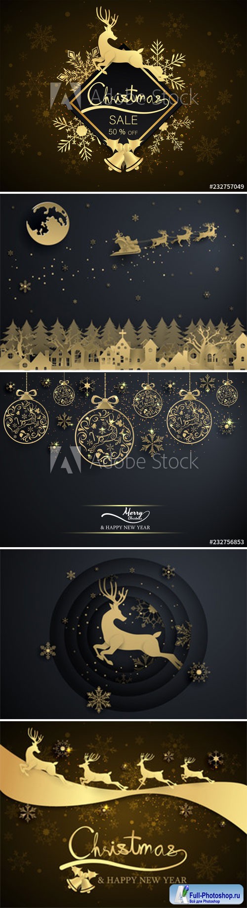 Gold snowflake and decoration christmas ball on black background, merry christmas, happy new year