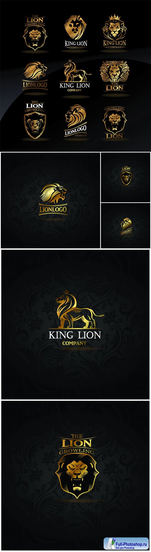 Emblems with golden Lions