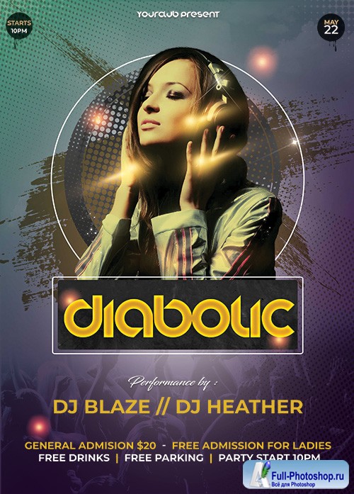 Dj Diabolic PSD Flyer Template