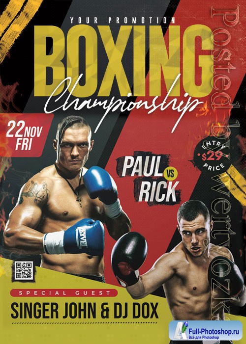 Boxing Tournament - Premium flyer psd template