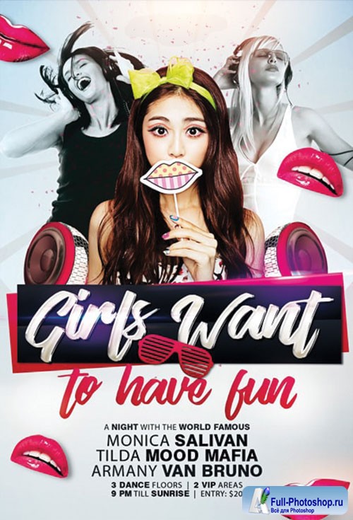 Girls Want To Have Fun - Premium flyer psd template, Facebook 