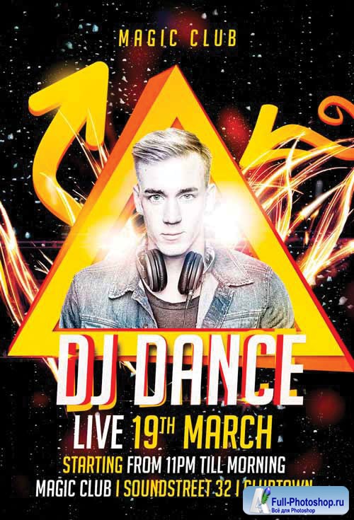 DJ Dance - Premium flyer psd template