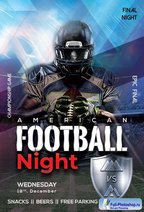 American Football Night - Premium flyer psd template