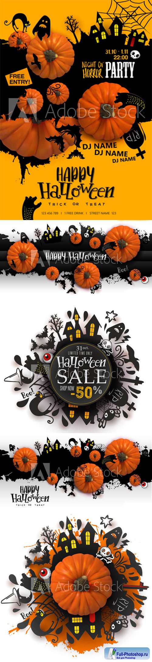 Halloween illustration set in vector # 7