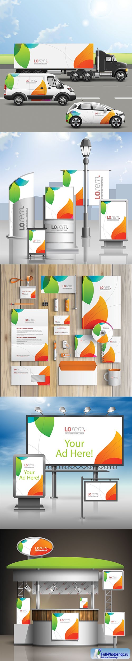 Stationery template vector design