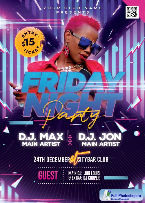 Friday Night Party - Premium flyer psd template