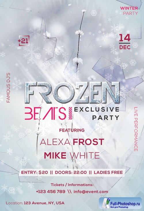 Frozen Beats - Premium flyer psd template