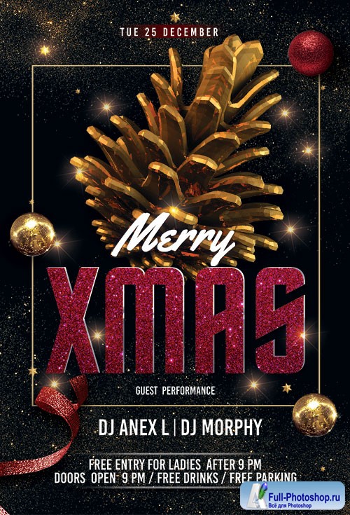 Merry XMAS Night - Premium flyer psd template