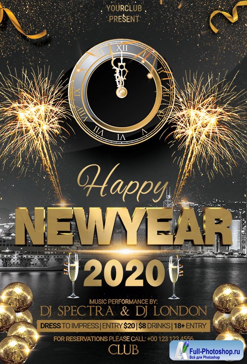 Happy 2020 New Years - Premium flyer psd template