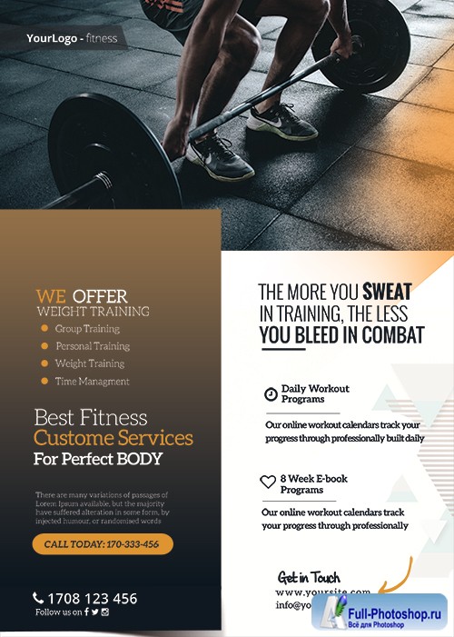 Fitness and Gym PSD Flyer Template